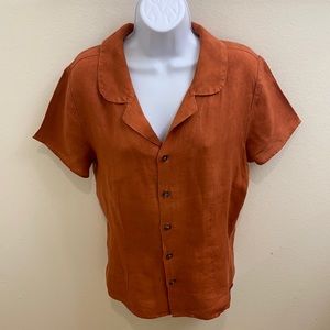 CP Shades Brick Red Linen Top M